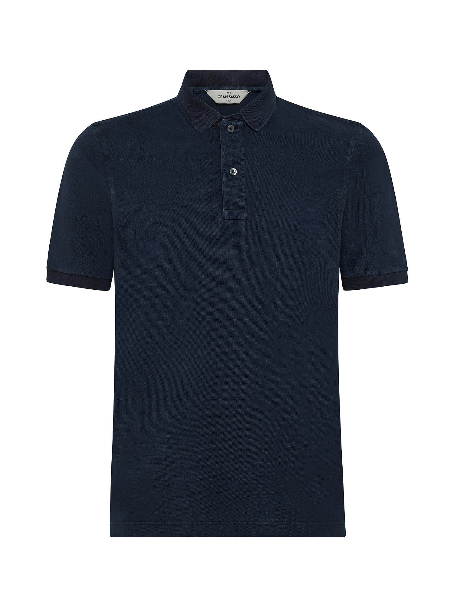 Vintage effect short sleeve polo shirt, Dark Blue, large image number 0