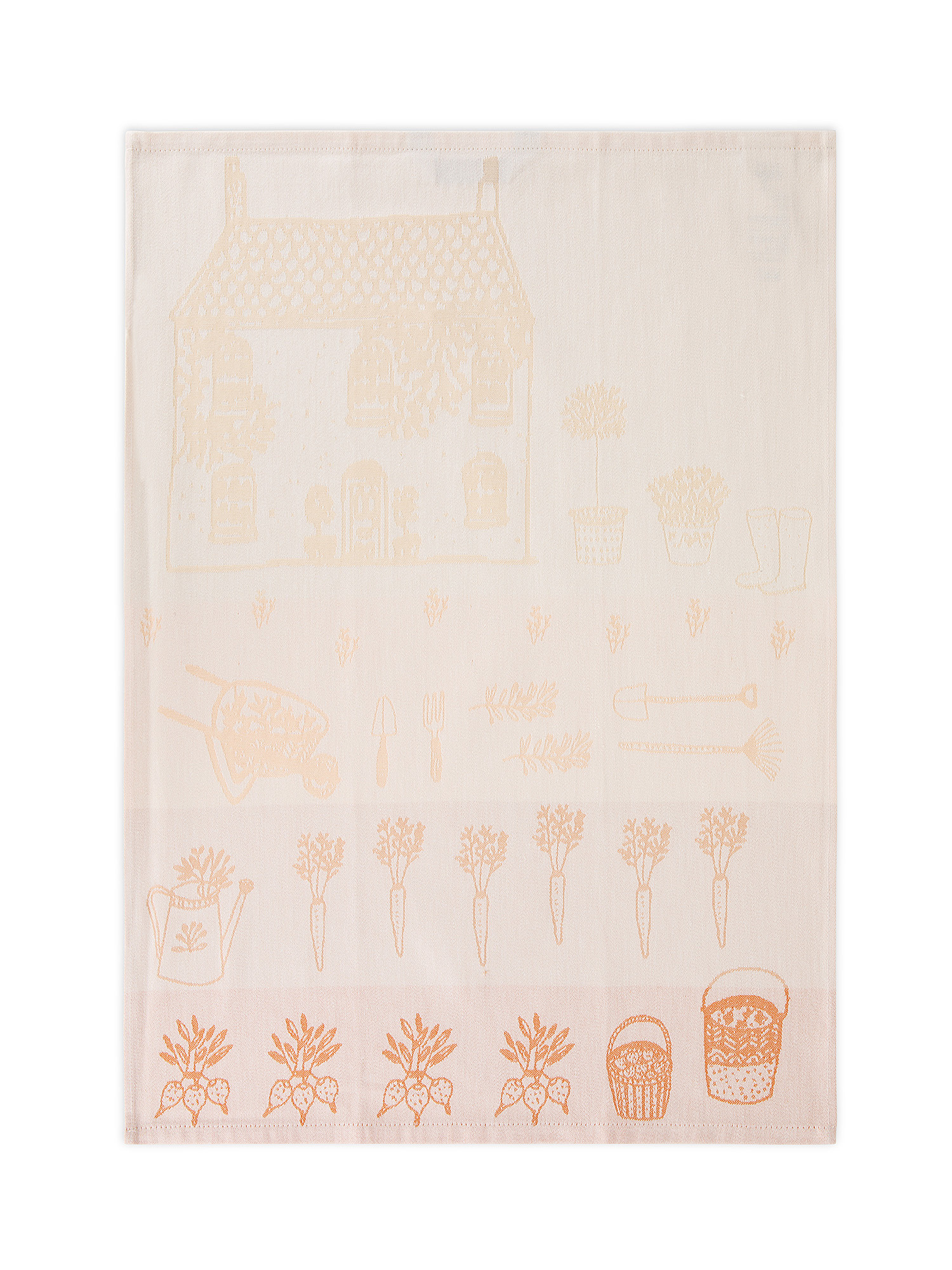 Set of 2 cotton jacquard tea towels with garden motif, Multicolor, large image number 2