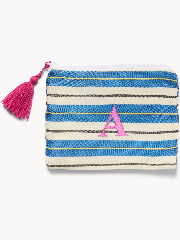 Pochette con lettera ricamata A