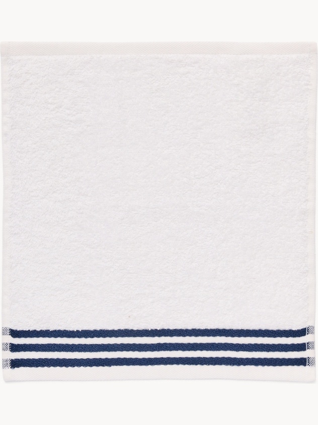 Set 2 lavette in spugna di cotone ricamo faro