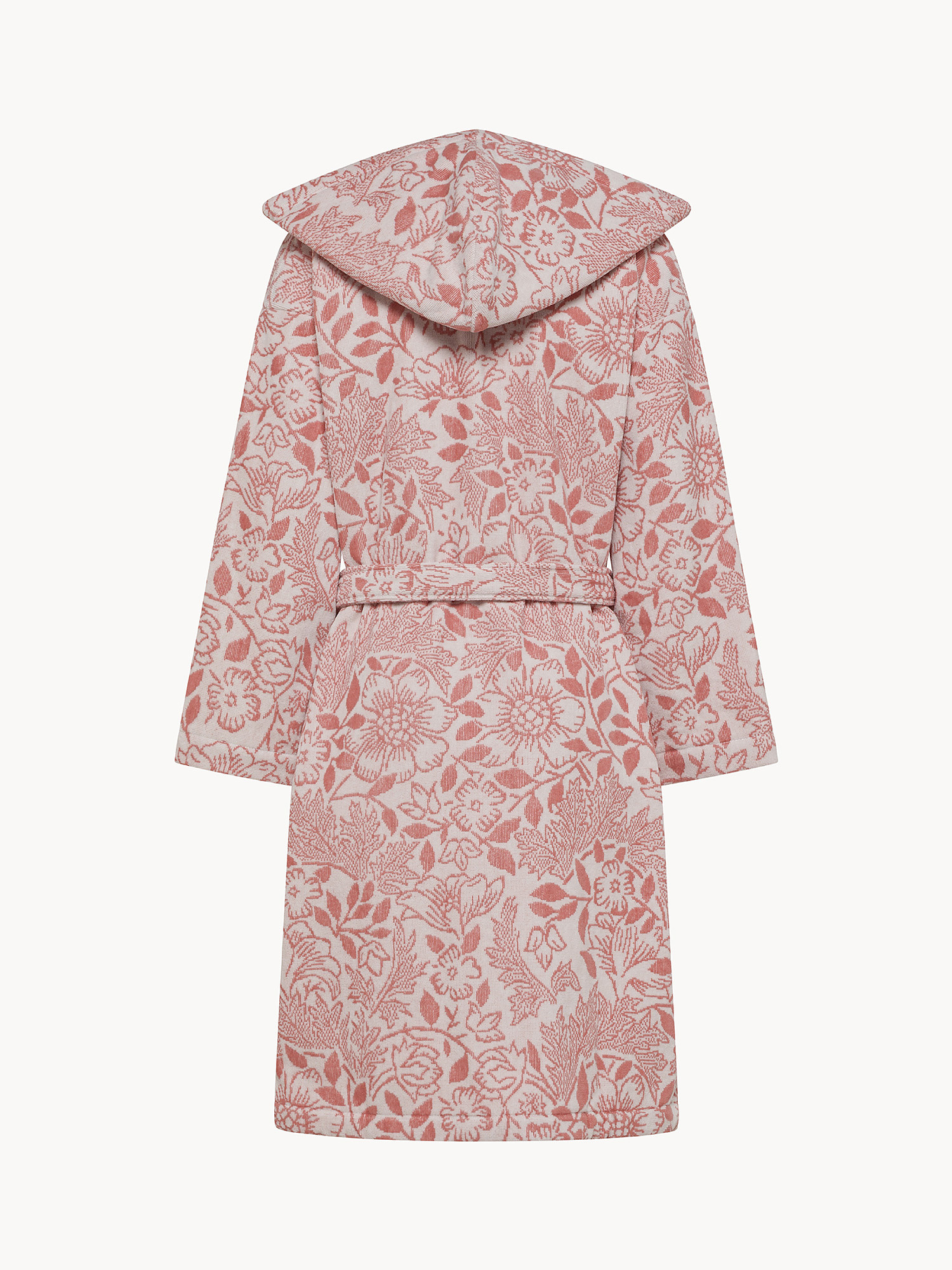 Accappatoio in cotone velour fantasia floreale, Rosa, large image number 1