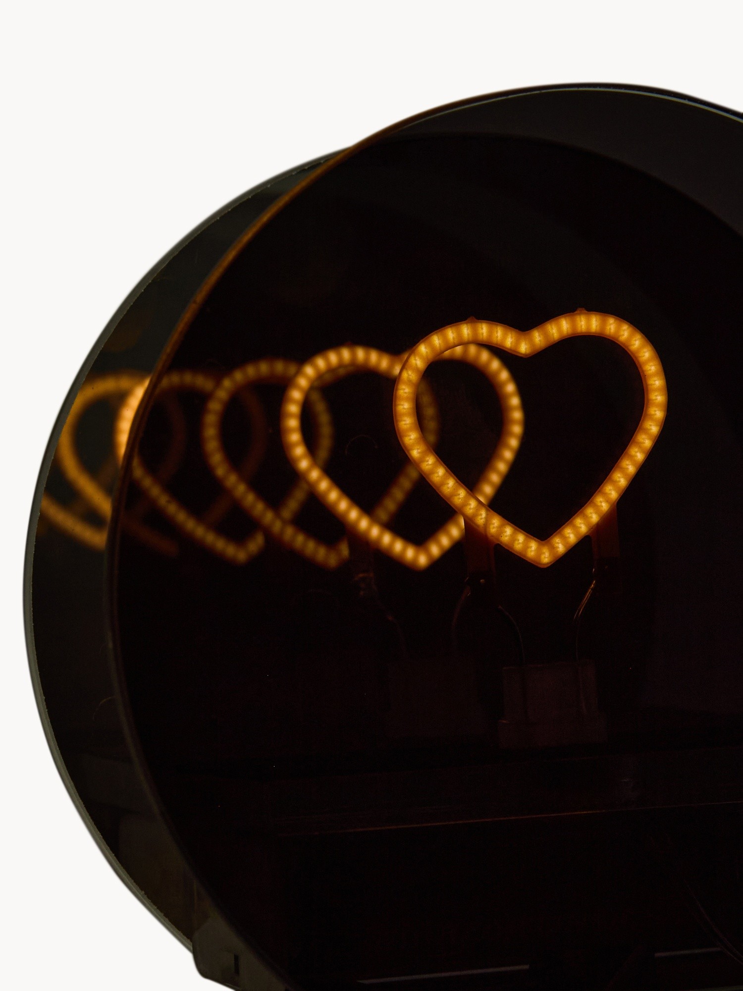 Decorazione in vetro con cuore a led, Grigio, large image number 1