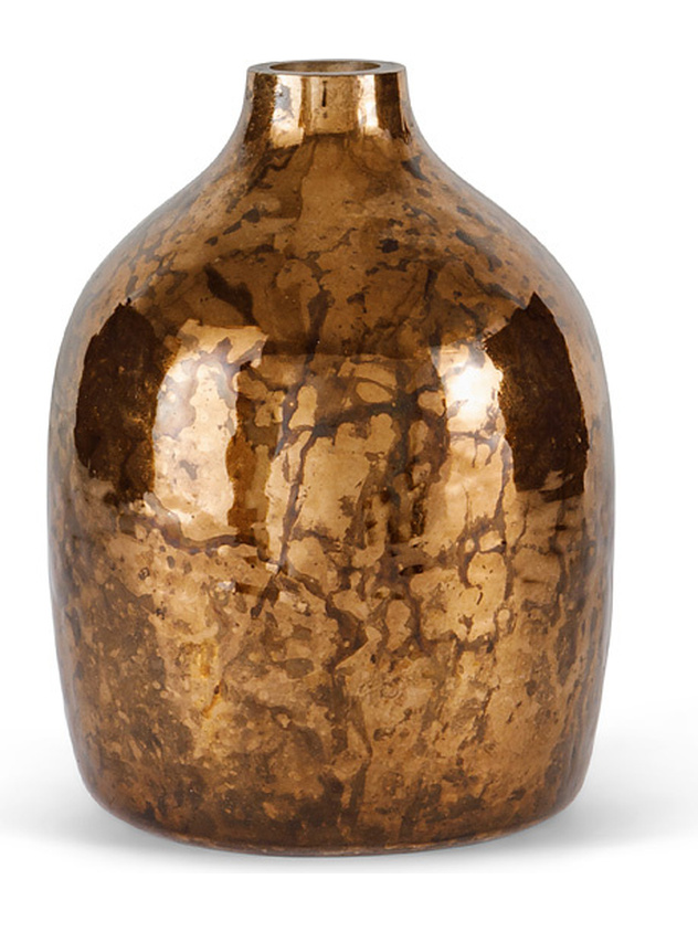 Colored glass vase in aged effect paste