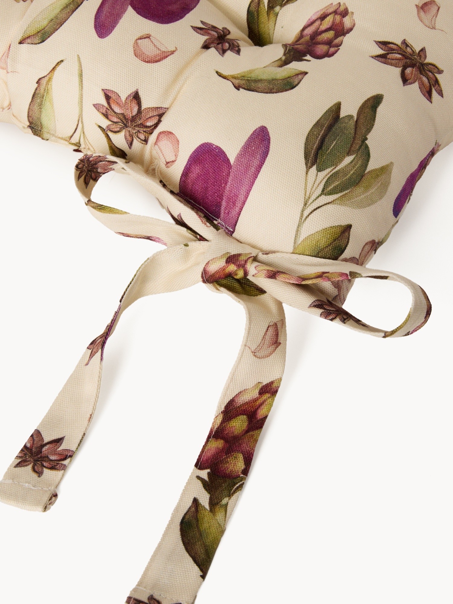 Cotton panama chair cushion with plant-print design, Multicolor, large image number 1