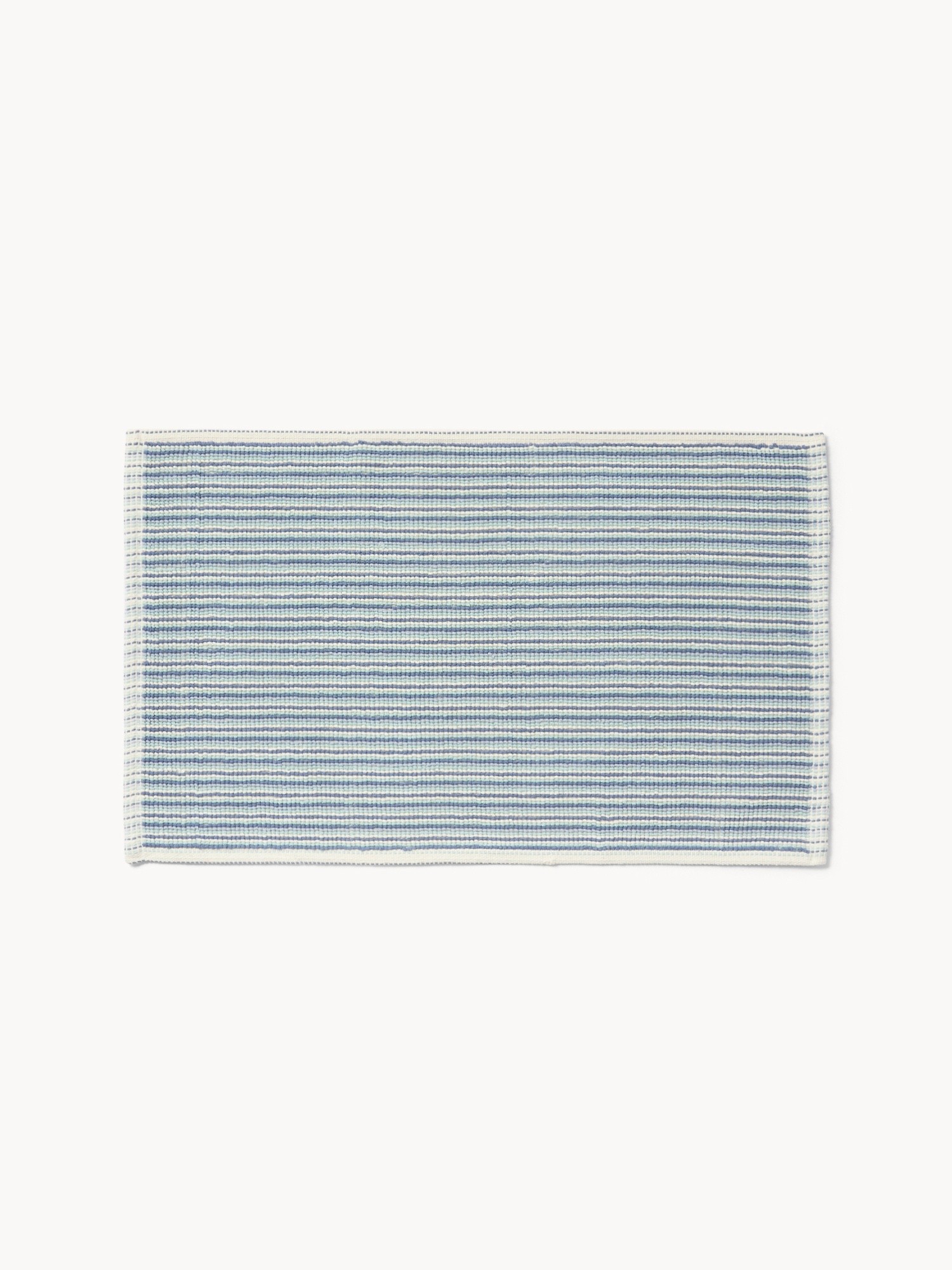 Striped Cotton Bath Mat - Discounted Price, Blue, large image number 0
