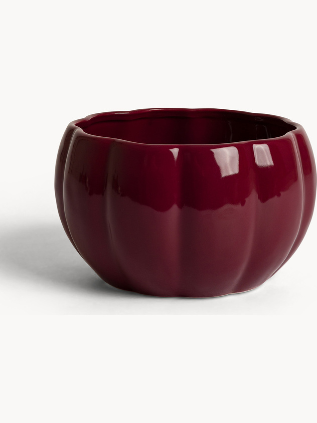 Pumpkin-shaped porcelain bowl