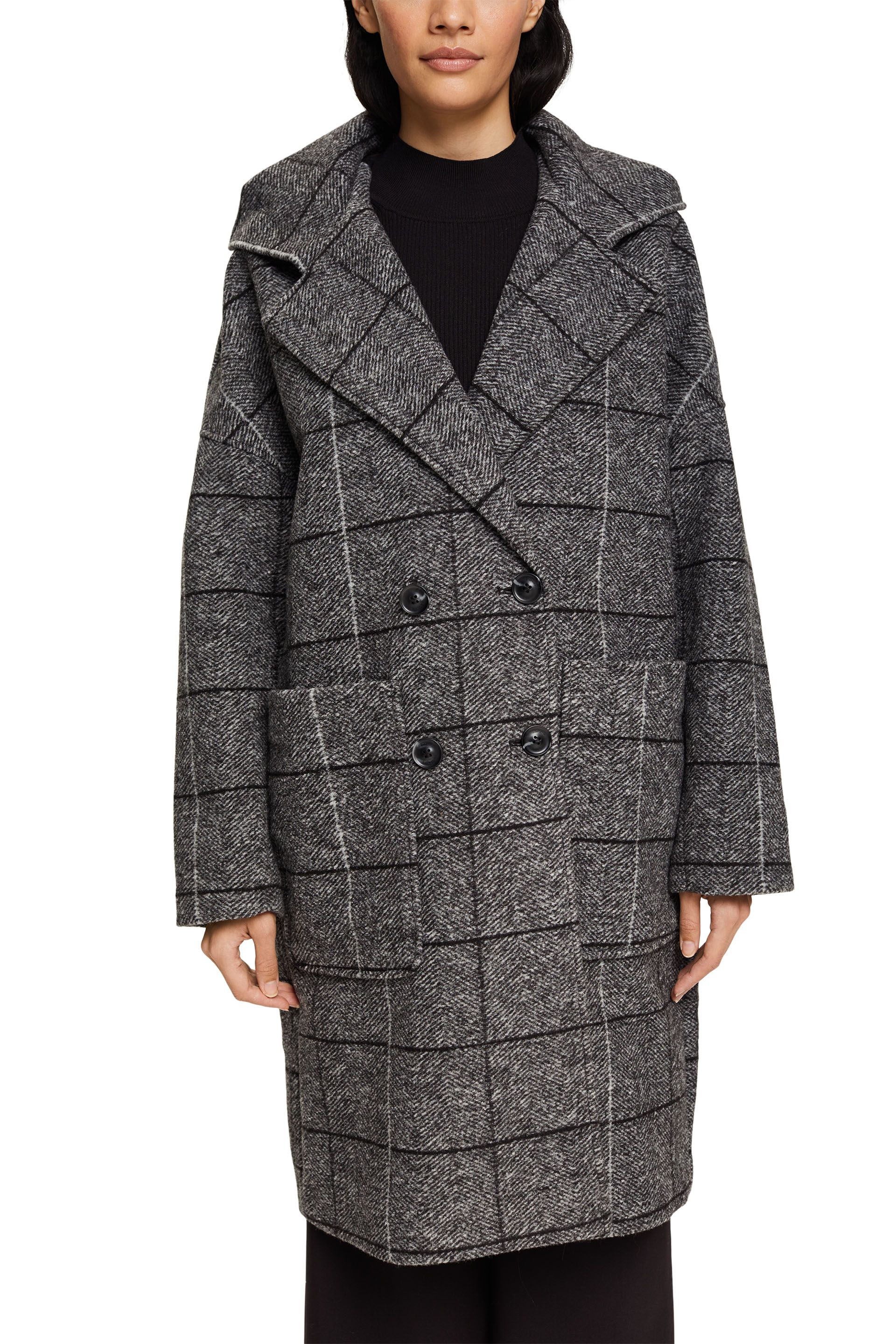 Hooded coat, Dark Grey, large image number 1