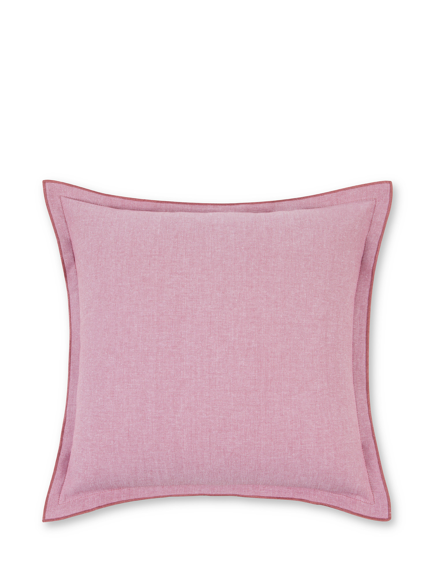 Chambray cotton cushion 45x45cm, Pink, large image number 0