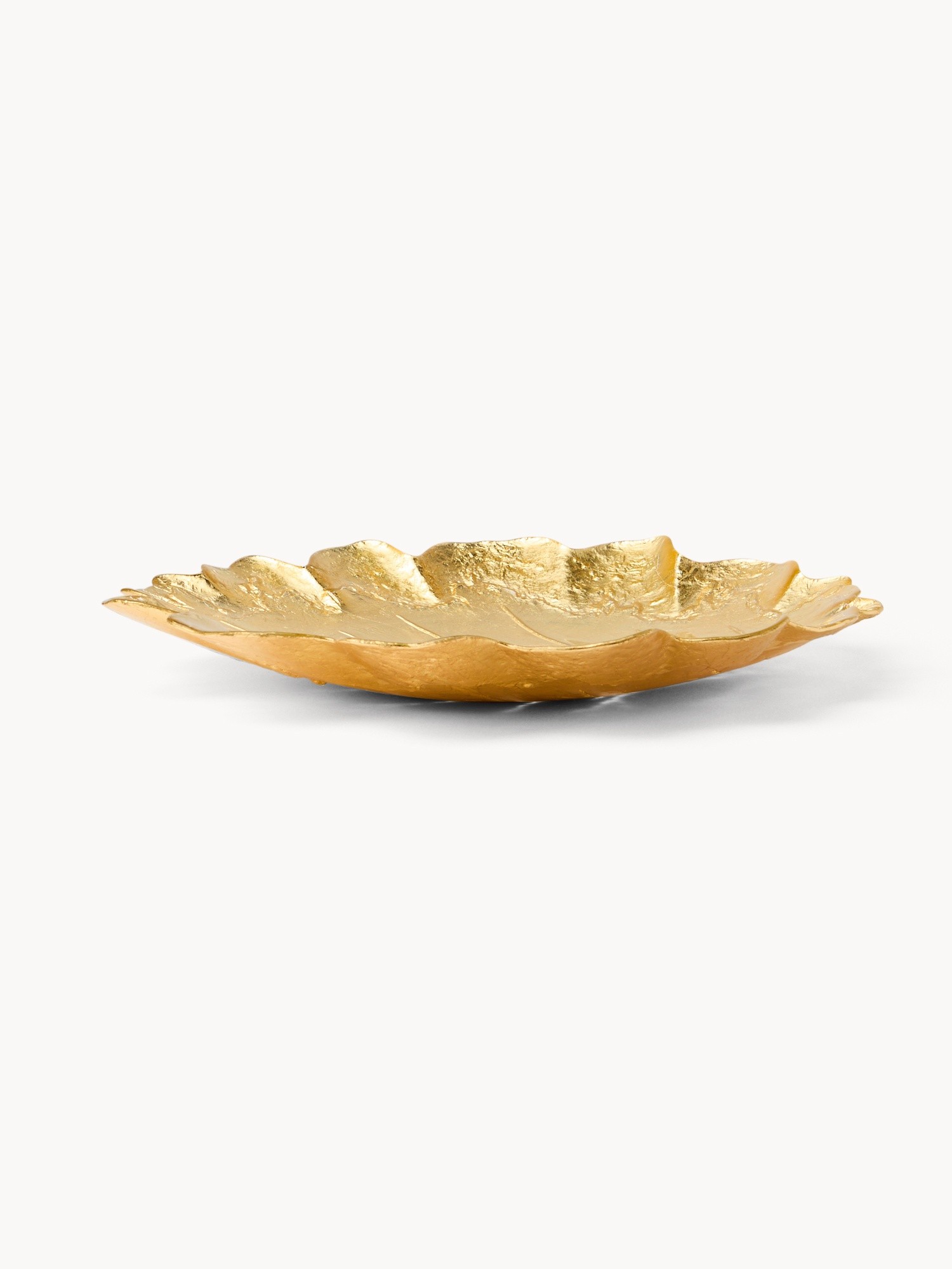 Leaf-shaped glass plate, Gold, large image number 0