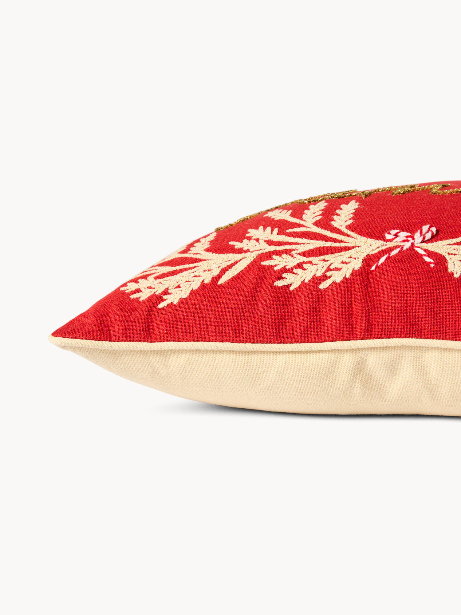 Cuscino 35x50 ricamo joy, Rosso, large image number 2