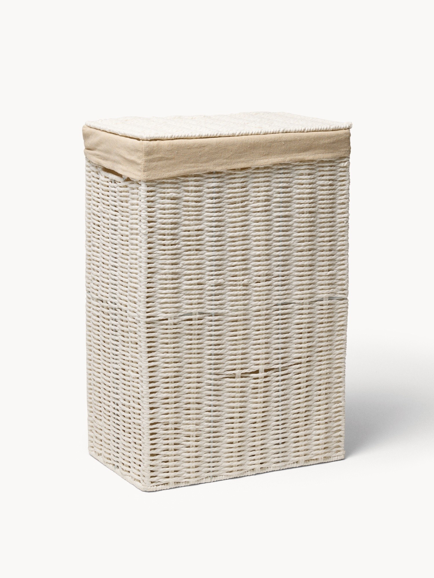 Woven Paper Laundry Hamper - Discounted Price, White, large image number 0