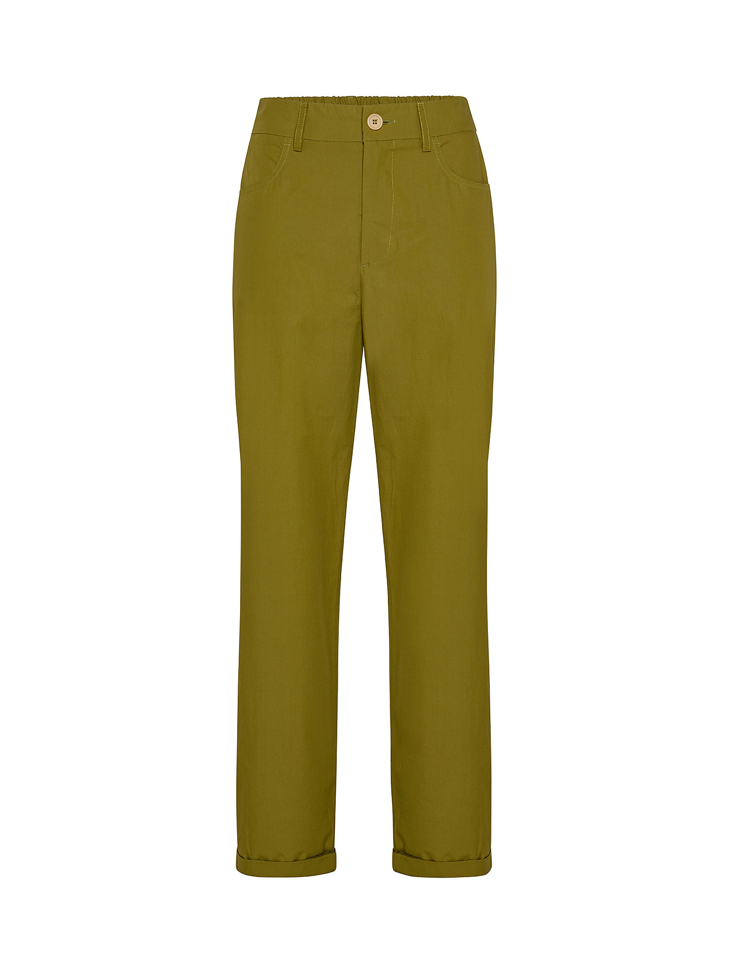Delaware trousers in cotton poplin, Green, large image number 0