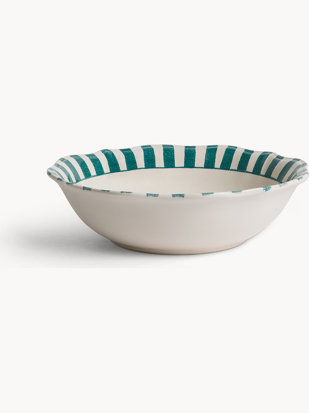 Insalatiera stoneware con decoro righe&nbsp;