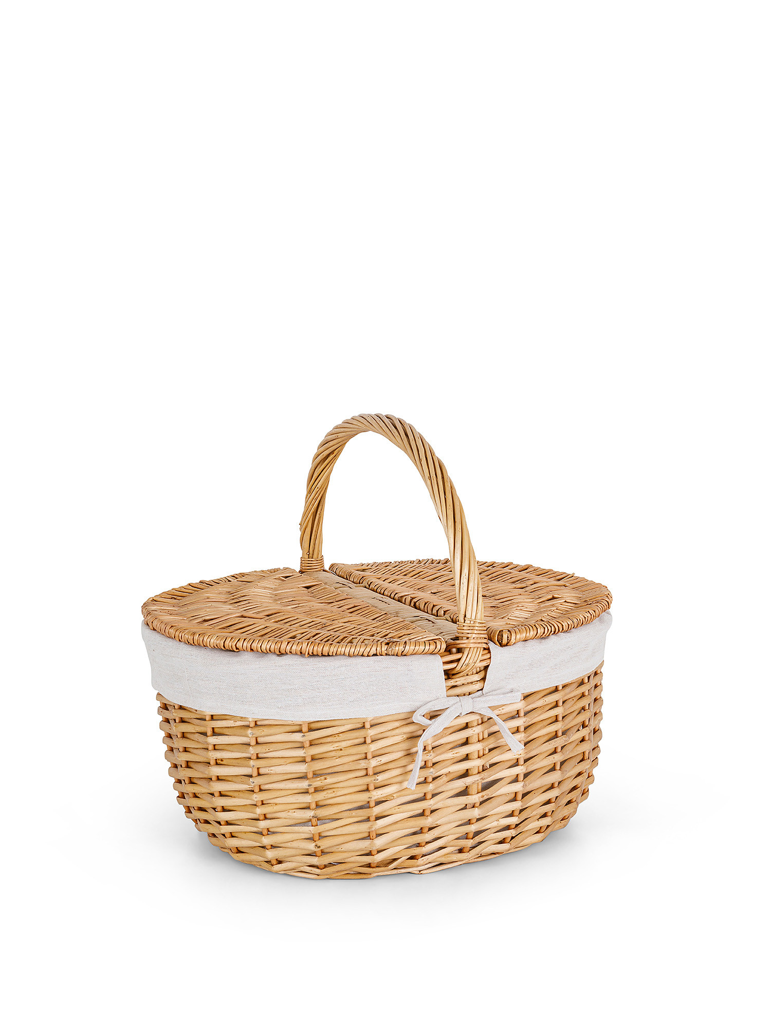 Picnic basket with lining, Natural, large image number 0