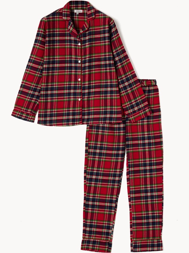 Tartan flannel cotton pajamas