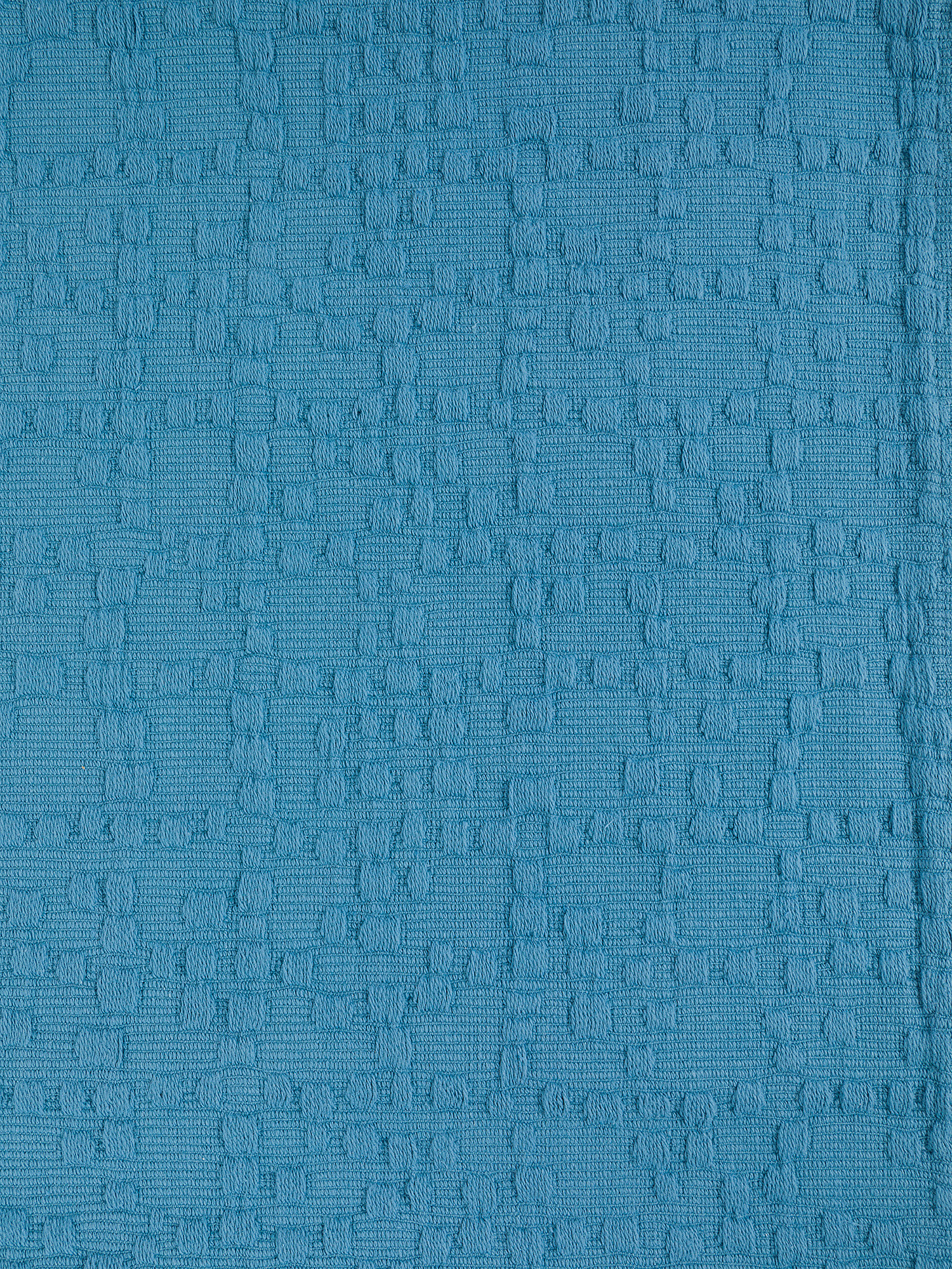 Copriletto puro cotone con lavorazione, Blu, large image number 1