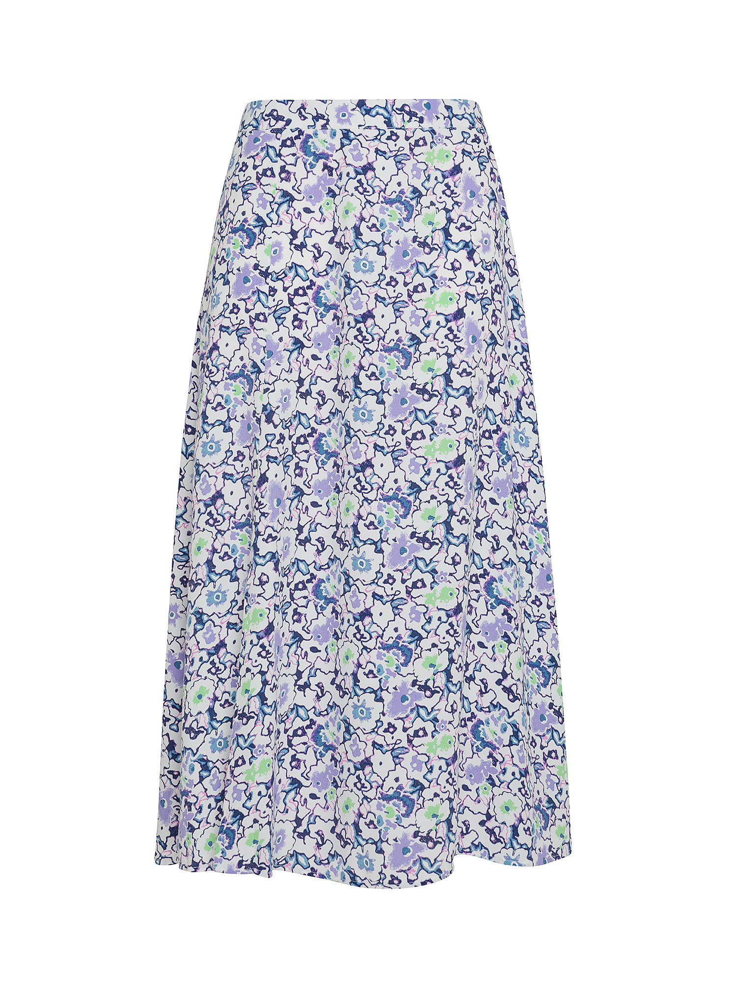 Esprit - Midi skirt with all over floral motif, White, large image number 0
