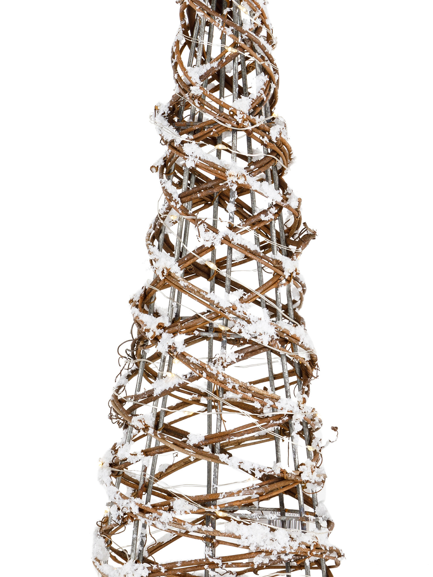 Cono in legno con applicazioni e 40 led, Marrone chiaro, large image number 1