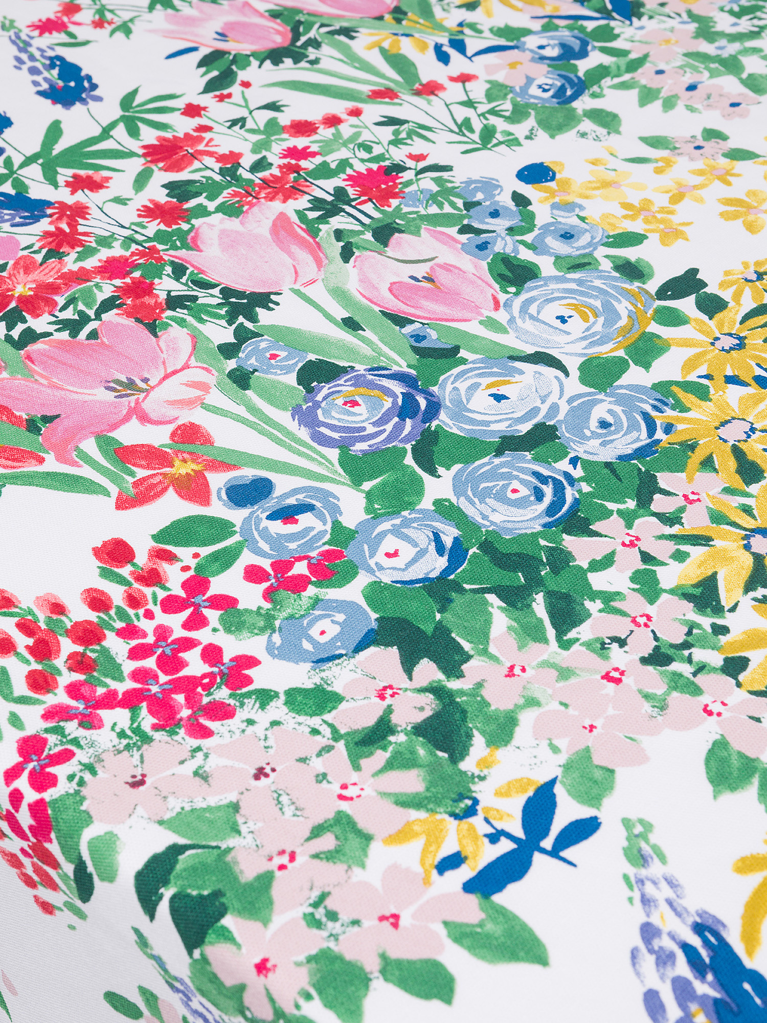 Tovaglia idrorepellente panama di cotone stampa fiori, Multicolor, large image number 1