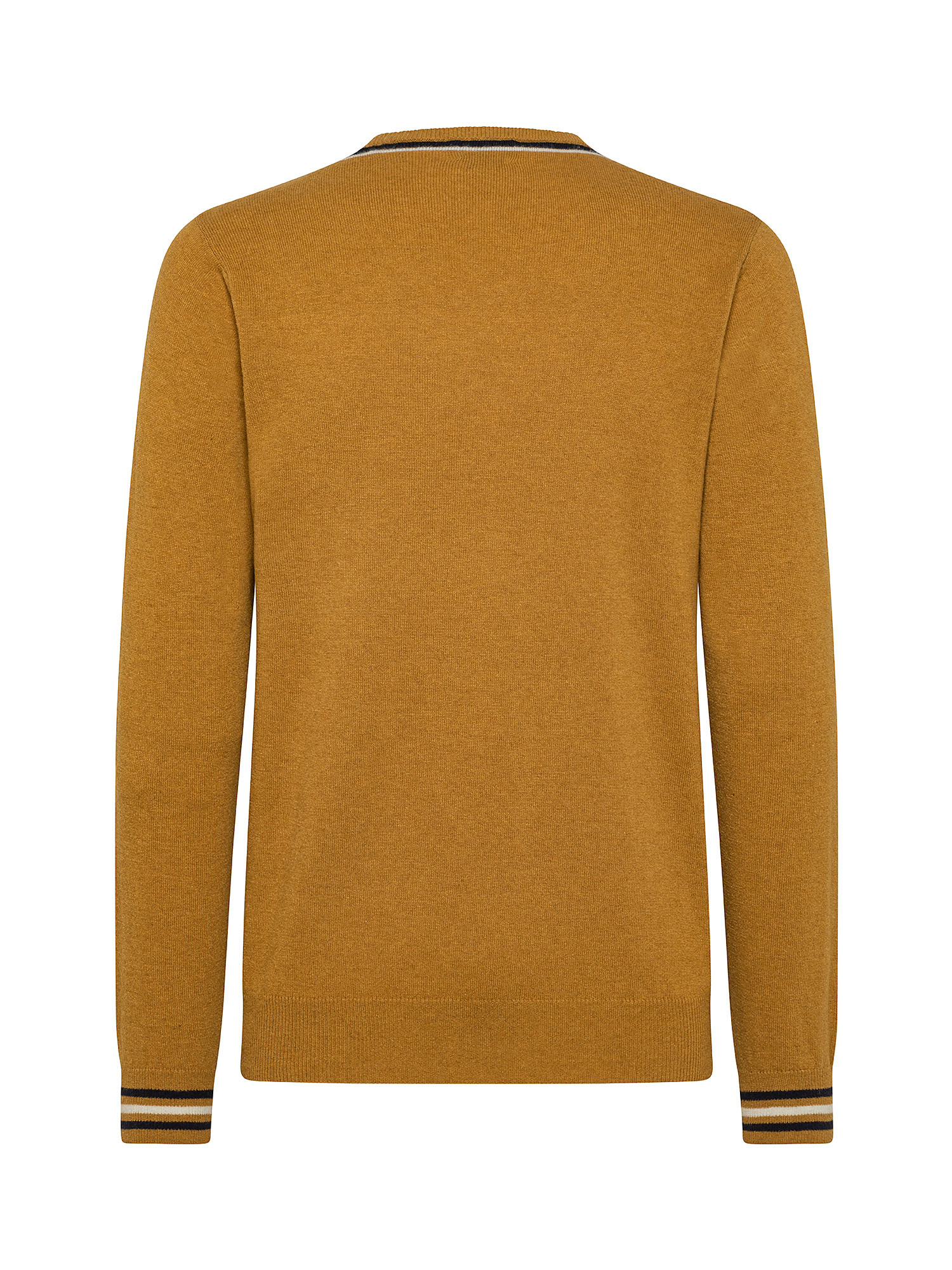 Crewneck sweater with Blend cashmere insert, Ocra Yellow, large image number 1
