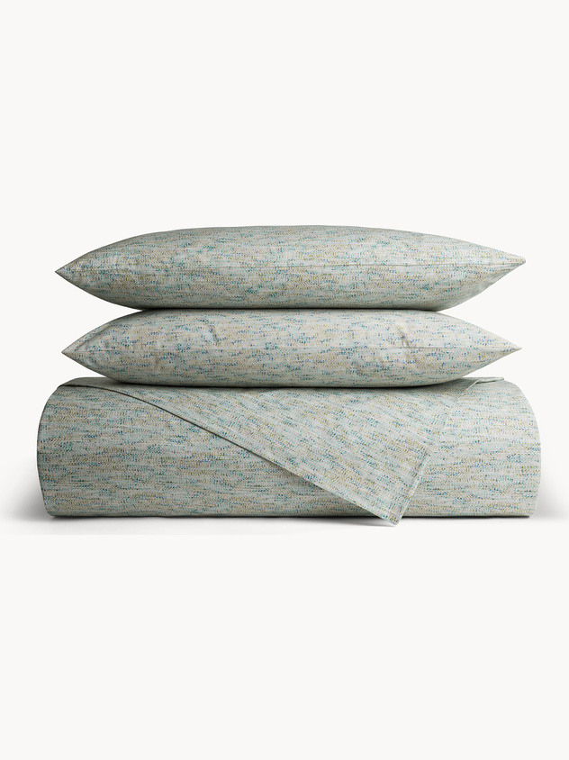 Printed percale cotton duvet cover set