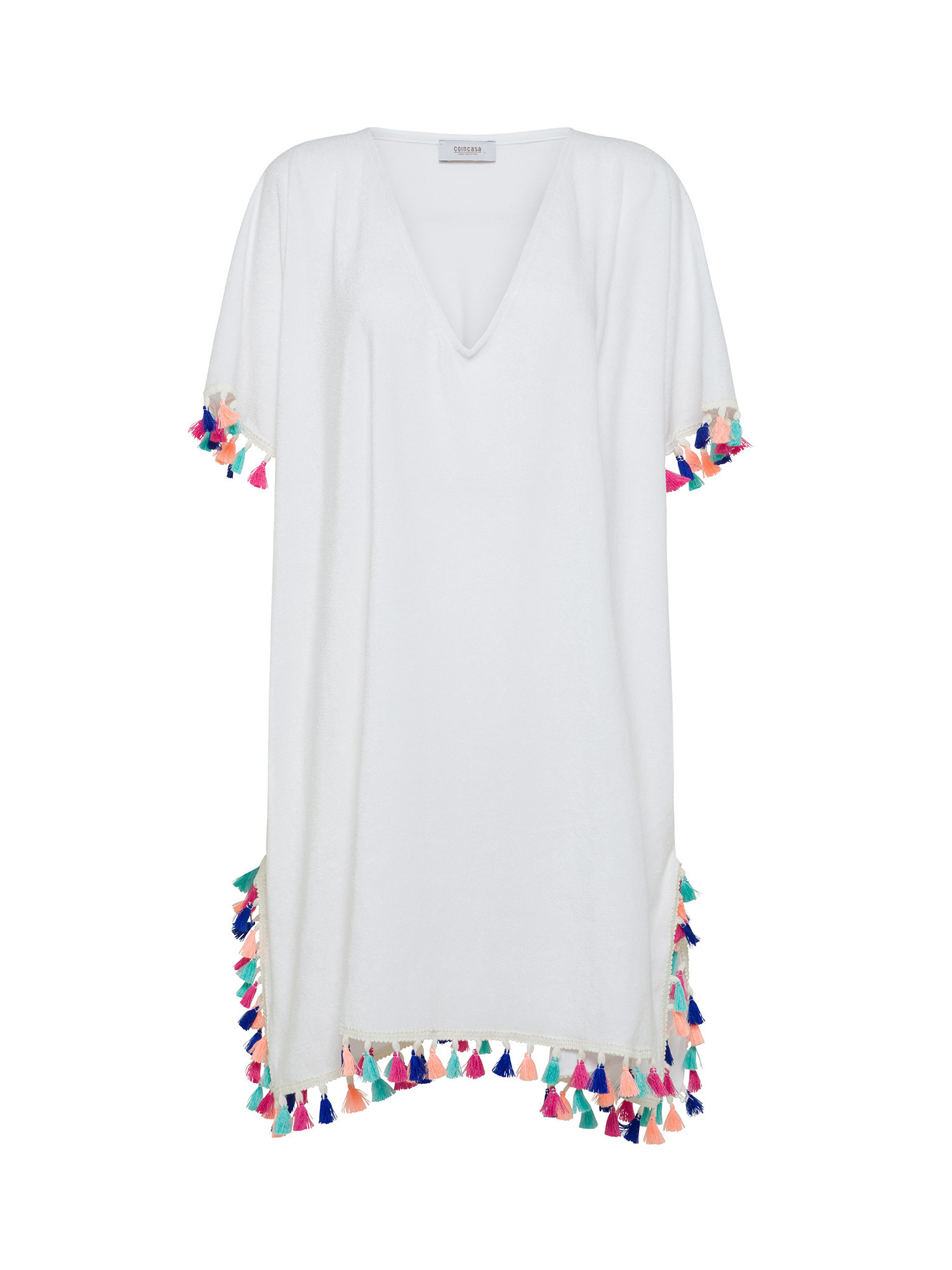 Micro terry poncho, White, large image number 0