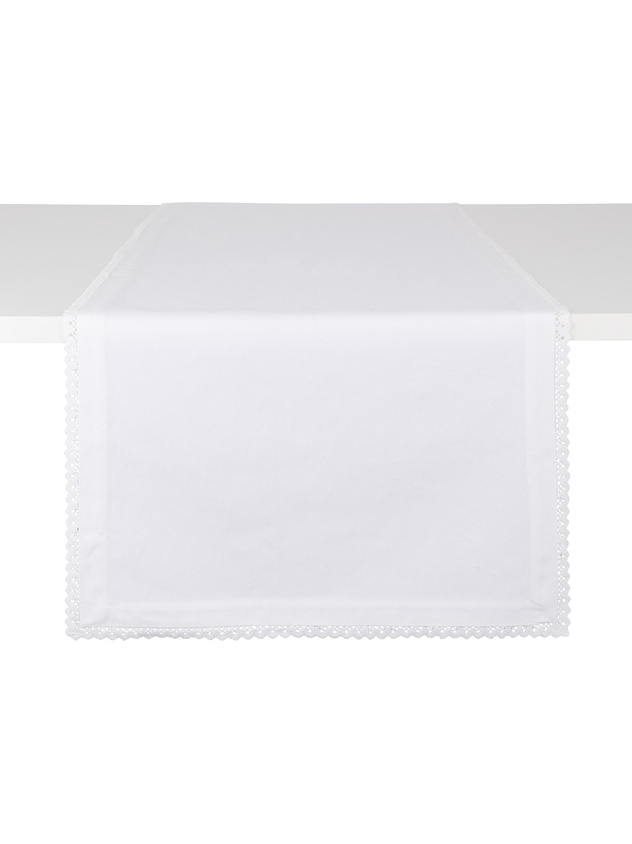 Cotton twill table runner with embroidery