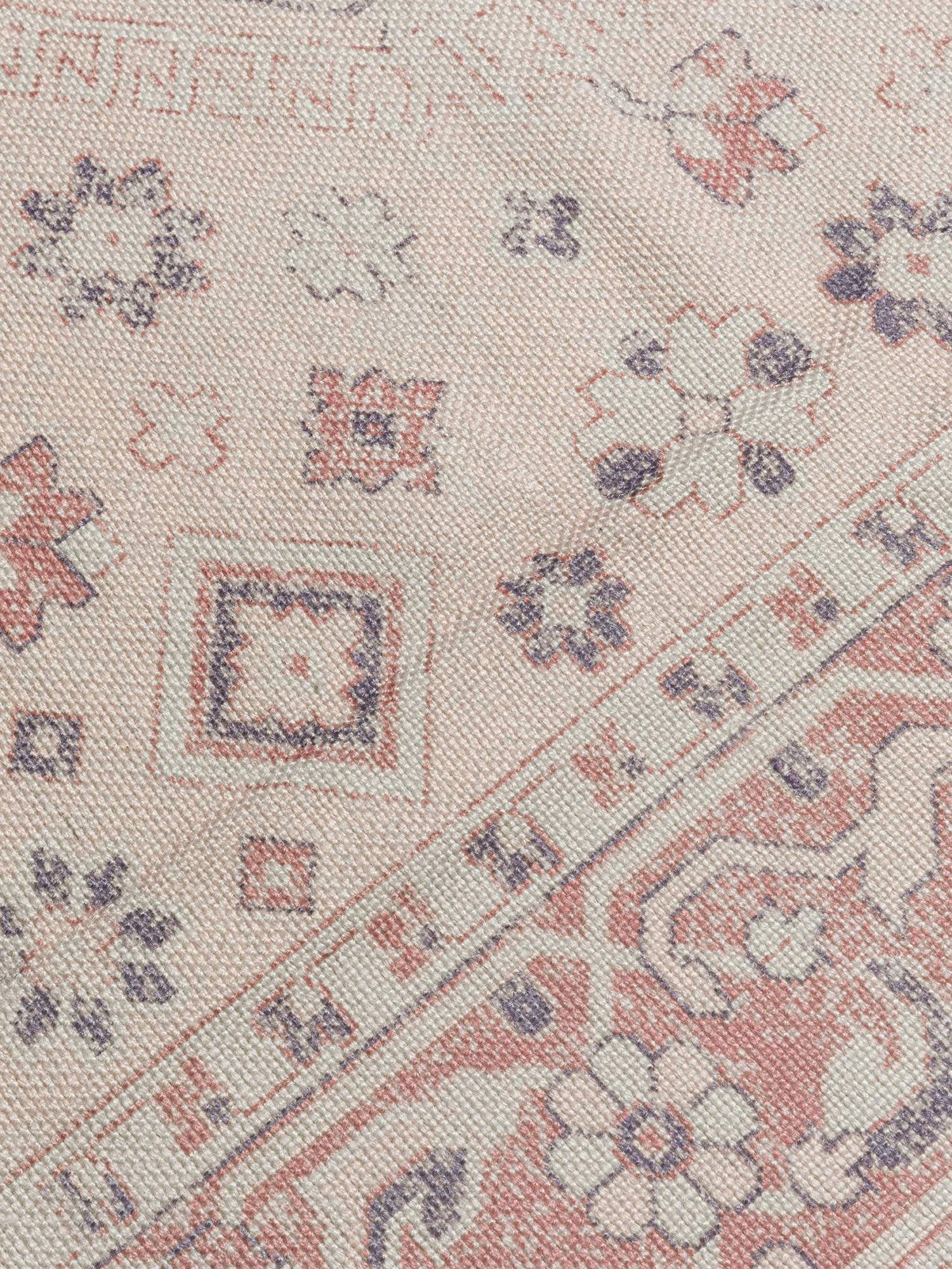 Tappeto rettangolare con motivo vintage, Rosa, large image number 1
