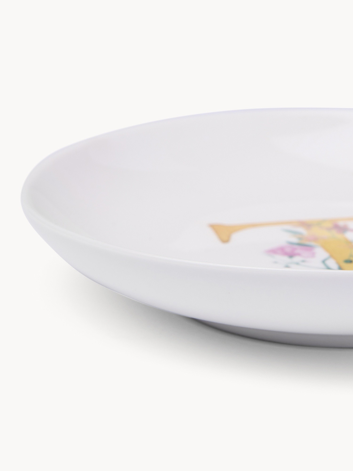 Piattino pane in new bone china lettera T, Bianco, large image number 1