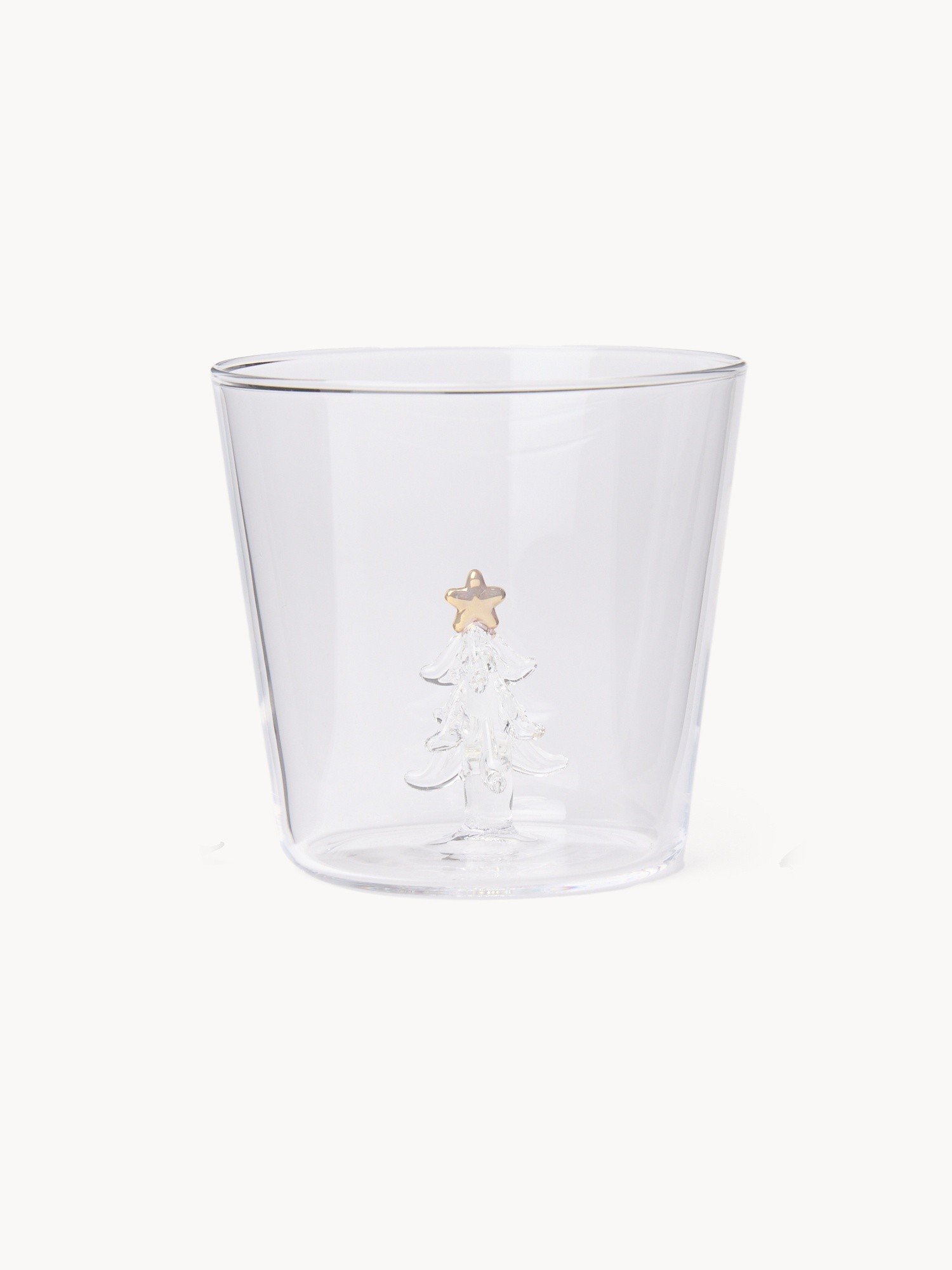 Bicchiere in vetro borosilicato dettaglio alberello, Trasparente, large image number 0