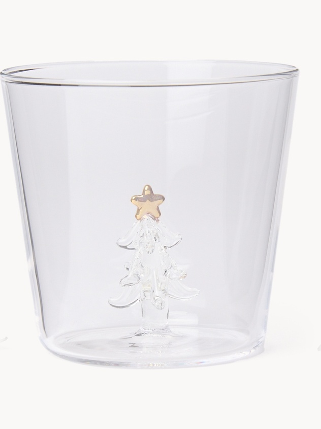 Bicchiere in vetro borosilicato dettaglio alberello