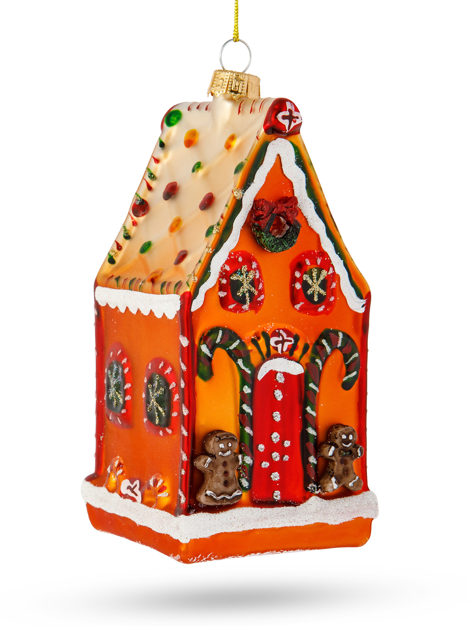 Addobbo albero casetta dolci in vetro decorato a mano, Multicolor, large image number 1