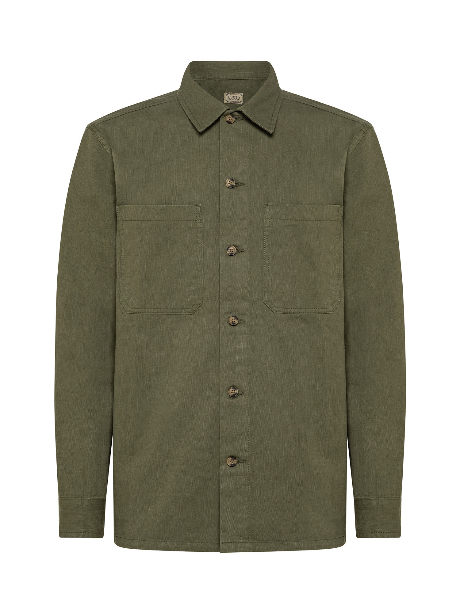 Oversized shirt in canvas, Green, large image number 0