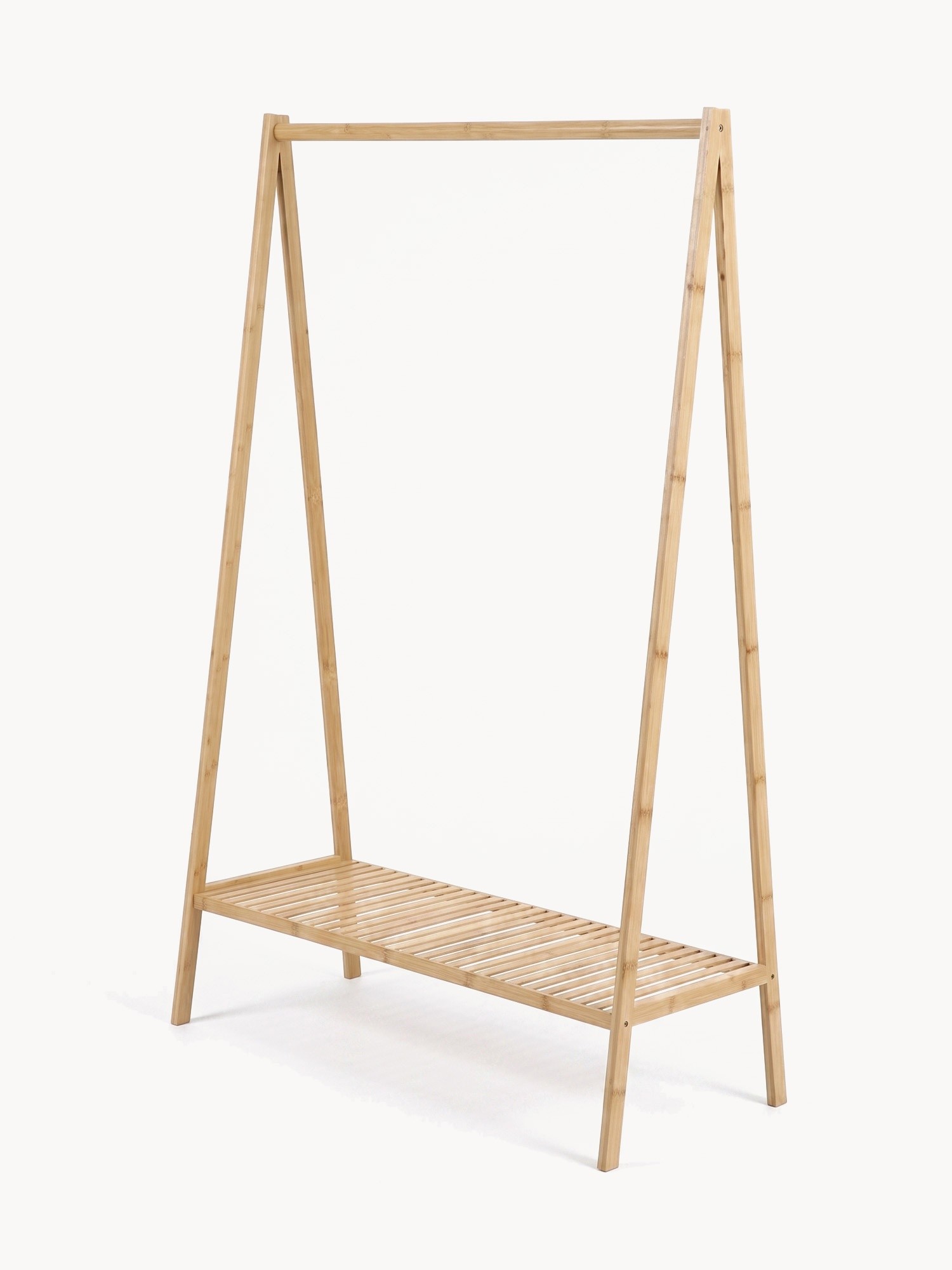 Natural Bamboo Coat Hanger, Natural, large image number 1
