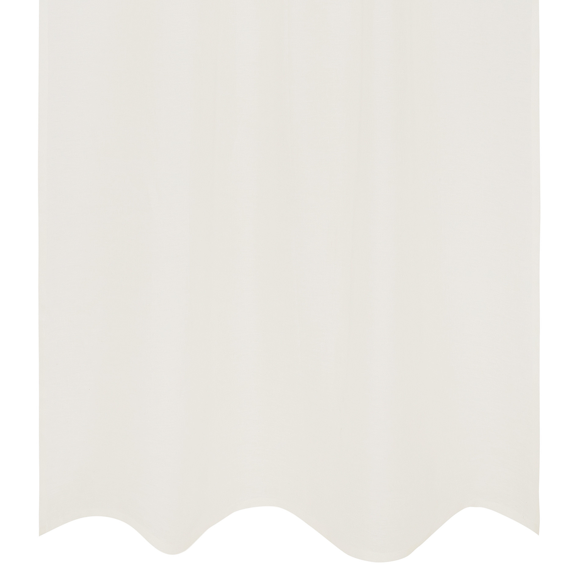 Solid colour 100% linen curtain, White, large image number 0