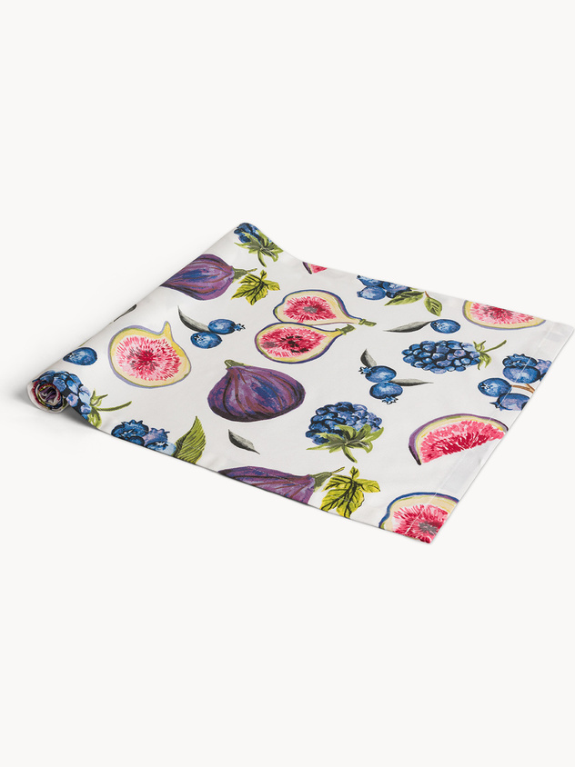 Pure cotton Panama table runner with fig print