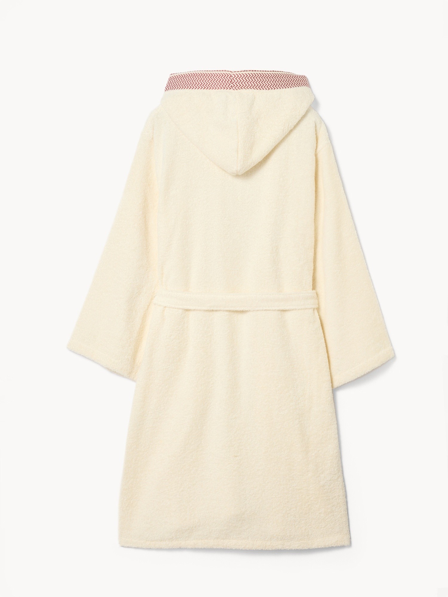 Accappatoio in spugna di puro cotone bordo jacquard, Bianco, large image number 1