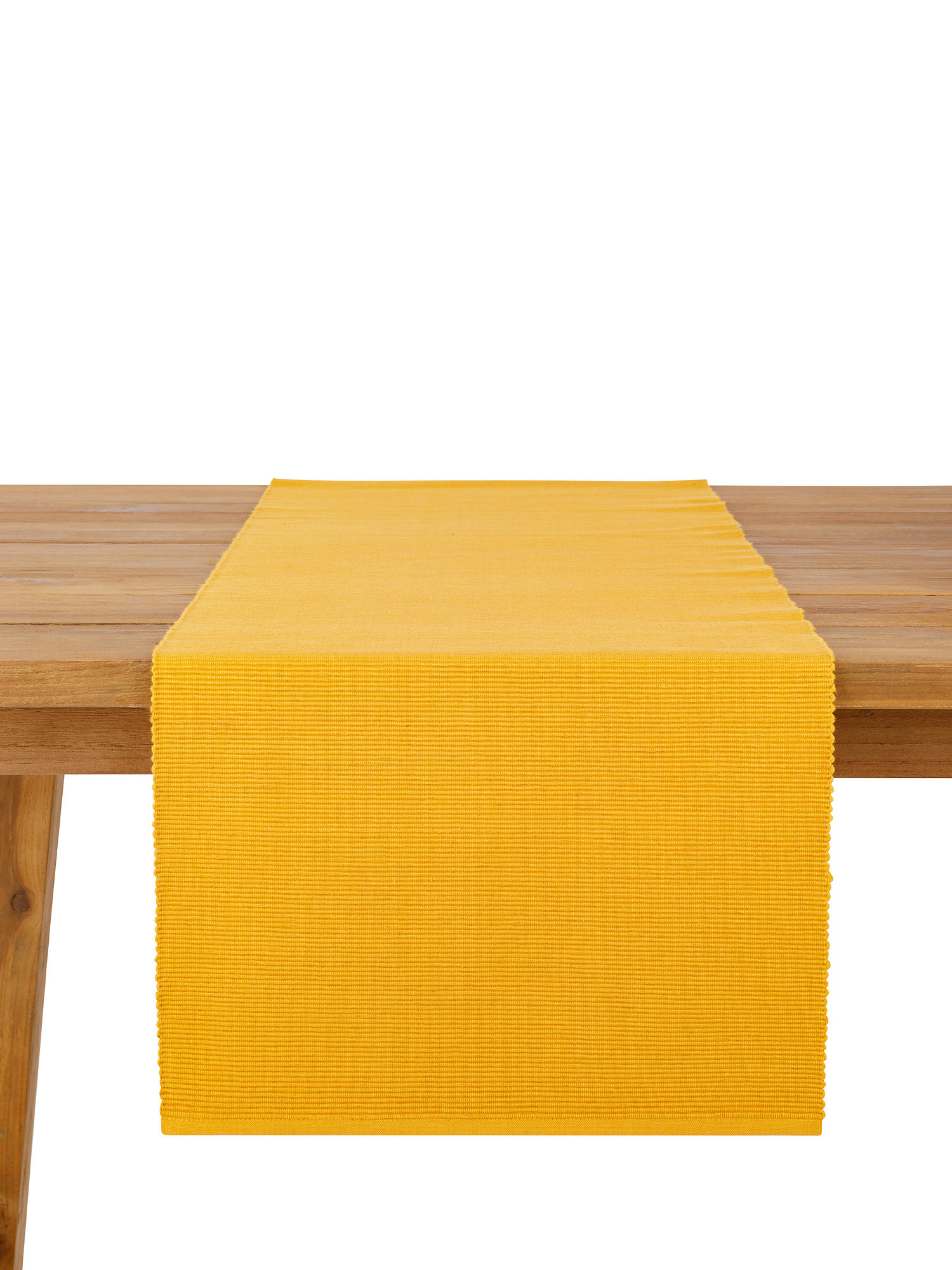 Solid color 100% cotton table runner, Ocra Yellow, large image number 0