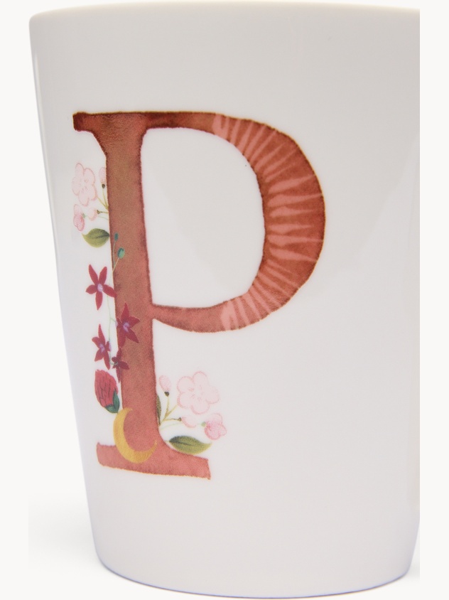 Mug in new bone china lettera P