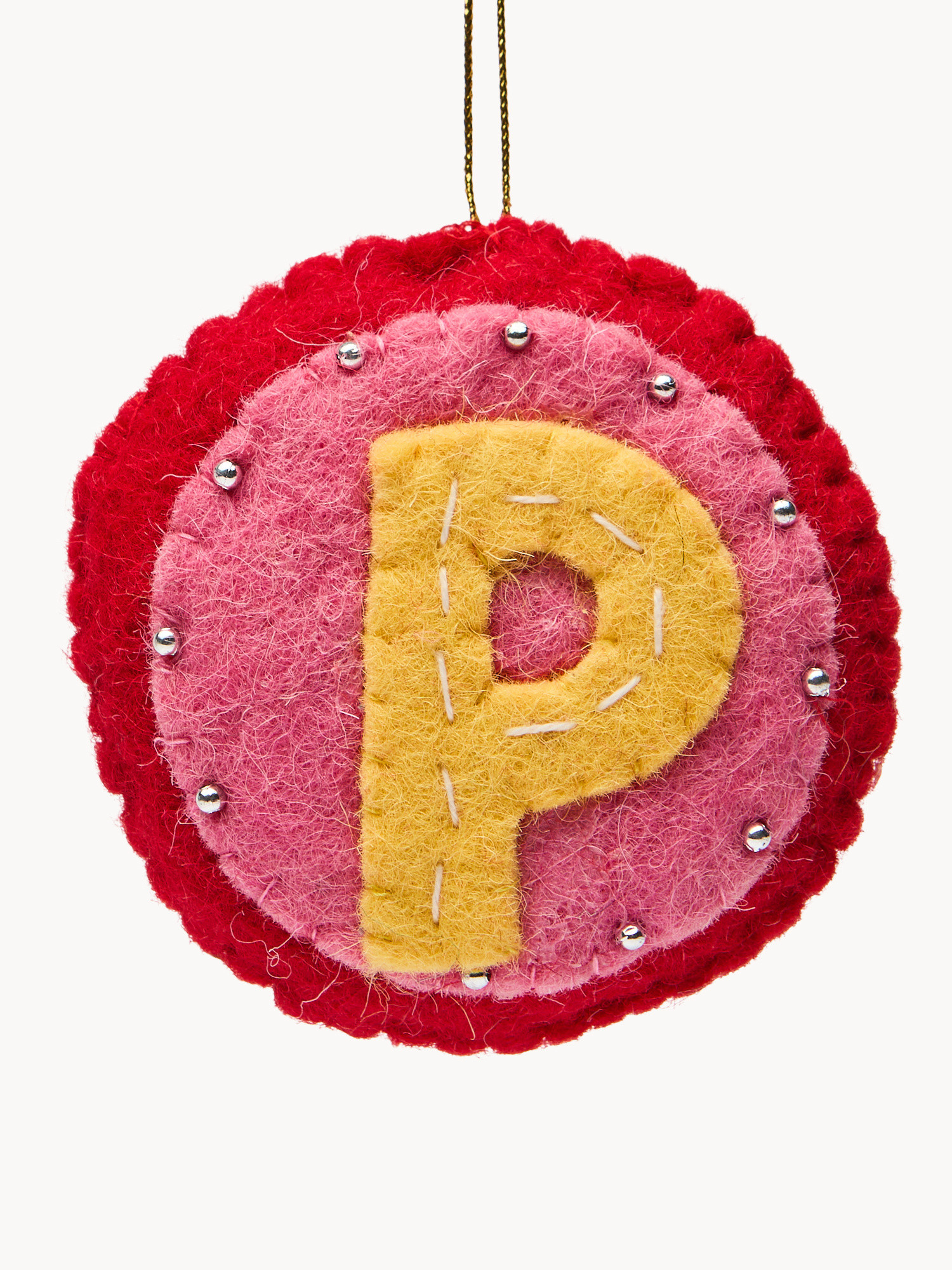 Pallina in feltro lettera P, Multicolor, large image number 1